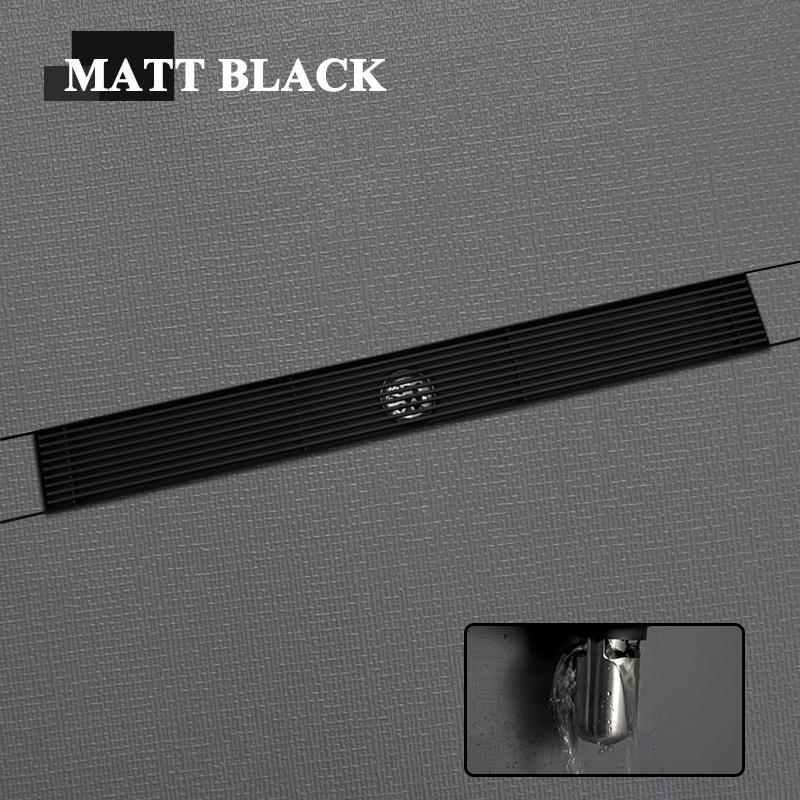 Матовый золотисто-серый слив для душа, вставка из плитки, нержавеющая сталь SUS304, длинный линейный слив для ванной комнаты