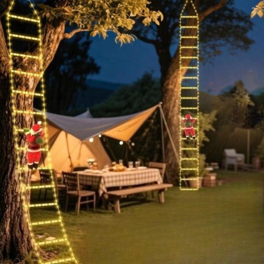 LED Christmas Decoration Warm White Ladder Lights 380cm/300cm/180cm/240cm Climbing Figure Home