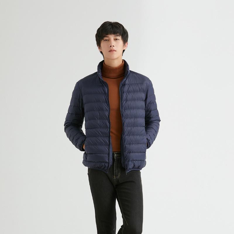 IkTok легкий и тонкий пуховик мужской с капюшоном пуховое зимнее пальто утолщенное большого размера мужское пальто