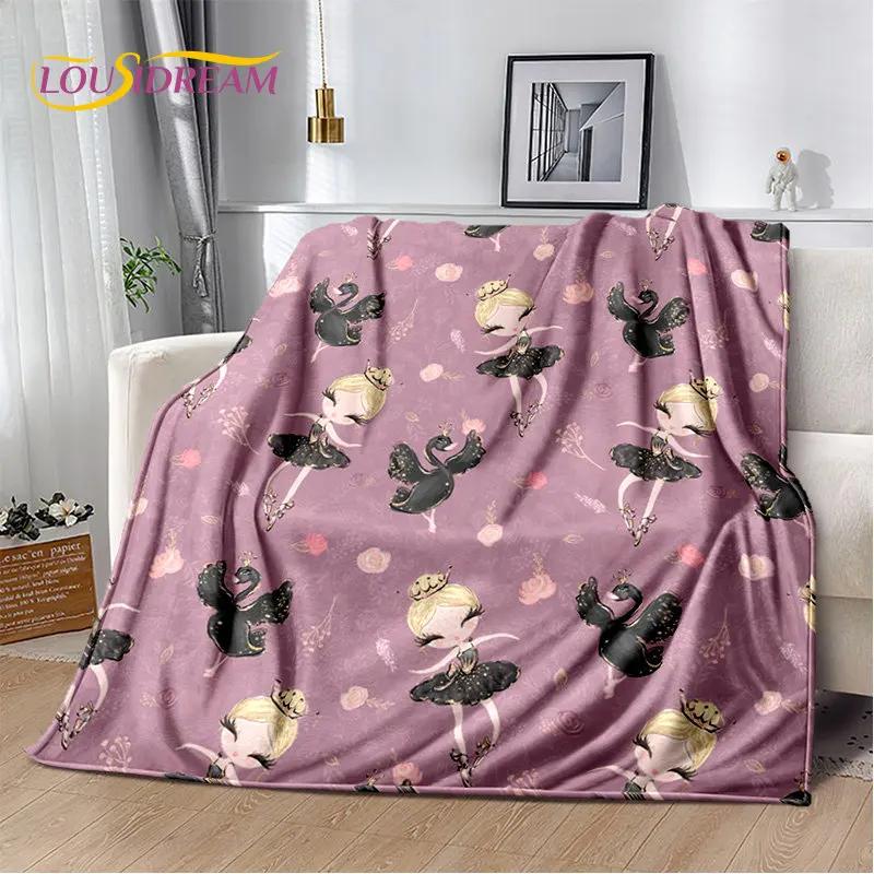 Cute Ballet Girl Ballerina Unicorn Cartoon Soft Plush Blanket,Flannel Blanket Throw Blanket for Living Room Bedroom Sofa Picnic