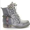 Womens Studded Goth Ankle Boots Timeless Chelsea Hollow Punk Buckle Martin Shoes
