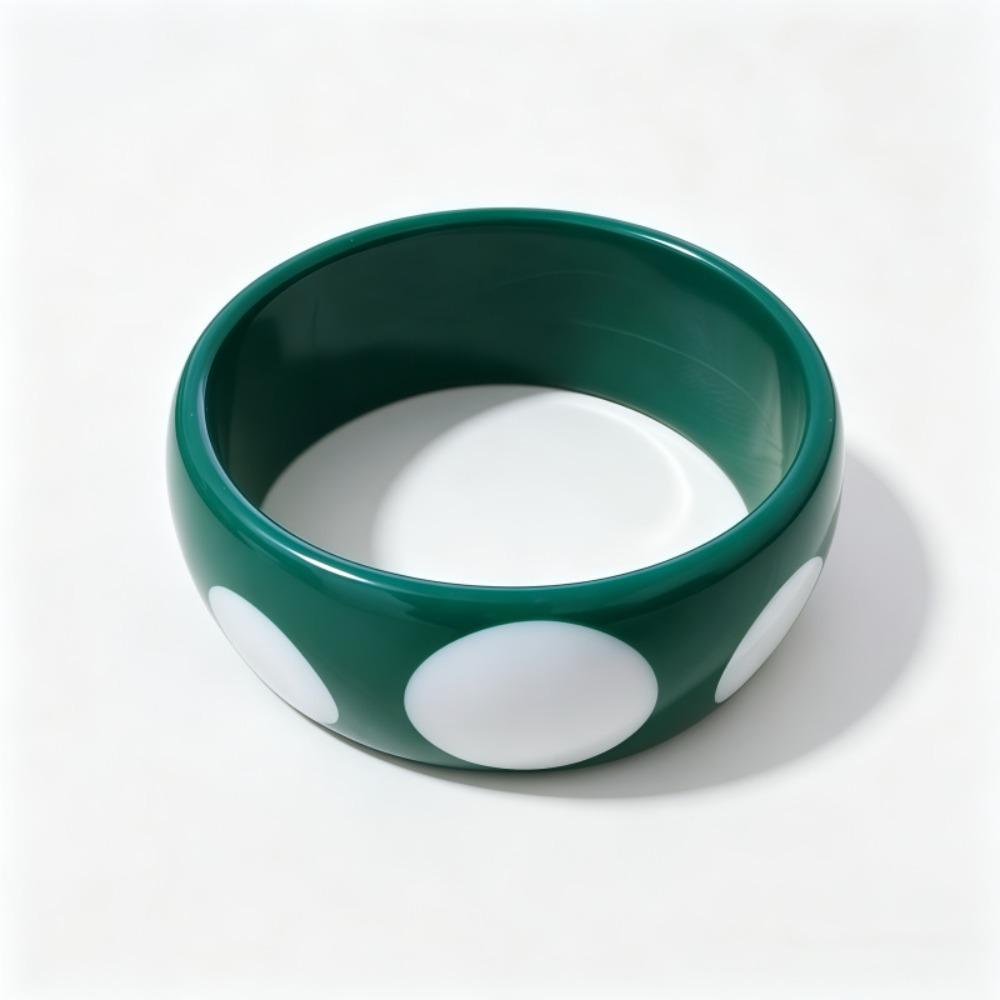 Polka Dot Resin Bracelets Colored Cuff Bracelet for Women Girls Minimalist Jewelry