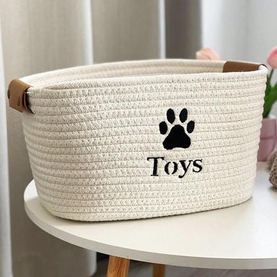 Корзина для игрушек для собак Плетеная корзина для хранения Кубический контейнер Для гостиной Книжной полки Пляжа Прачечной Шкафа Игрушки для душа Книги