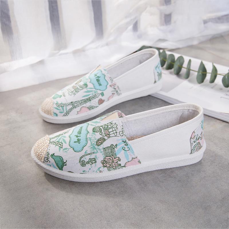 Summer Women's Korean Style Flat Heel Espadrilles - Cotton Linen Slip-on Canvas Casual Shoes