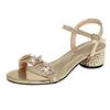 Fashion With Medium Heels Rhinestones Ladies Shoes Sales Wholesale Asian Size Chic and Elegant Vip Summer 2025 Offers Women's Sandals