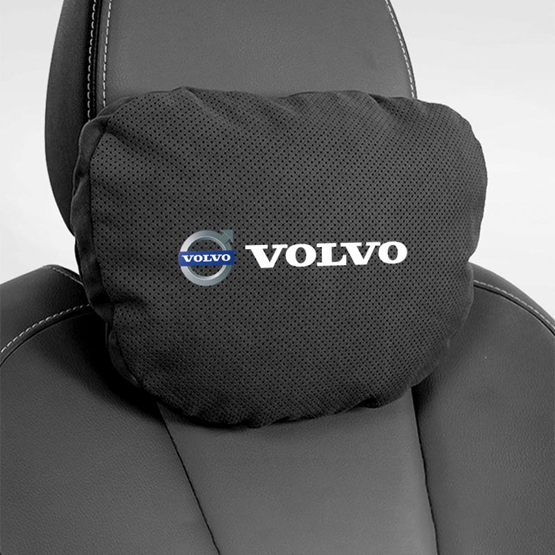 Volvo Car Suede Seat Headrest Cotton Neck Pillow For Volvo V60 V40 XC90 S60 C30 XC60 V70 S90 Rdesign Auto Interior Lumbar Pillo