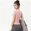 Pilates Fitness Short Sleeve T-Shirt Women's Yoga Clothing Slim Elastic Quick-Drying Breathable Running Top