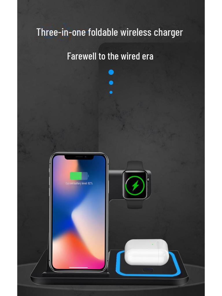 Беспроводное зарядное устройство «три в одном» для iPhone, AirPods и Apple Watch