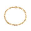 EManco 4mm 6mm 8mm Chain Figaro Bracelet 14K Gold Plated Stainless Steel Jewelry for Women