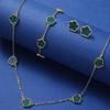 Five-Petal Clover Jewelry Set: Earrings and Necklace – European & American Fashion