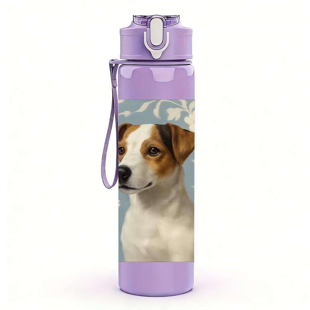 1PC Jack Russell Terrier Dog Print 750ml Color Plastic Sports Water Bottle Leakproof Flip Straw Lid Suitable for Sports Office Home Use