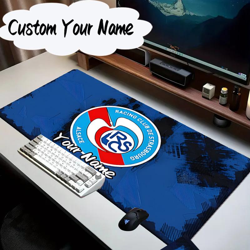Custom Name Mouse pad Racing Club Strasbourg Crest Mouse Pad Desk Mat, Non-Slip Rubber Backer Pad For Computer Notebook Gaming Mouse Pad Gift