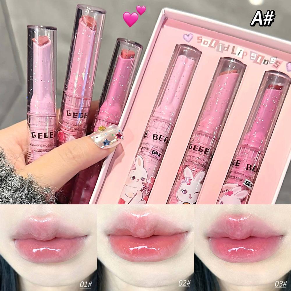 GEGE BEAR Watery Mirror Lip Gloss Набор помад Garden Rabbit Press-on Lovely Lip Gloss