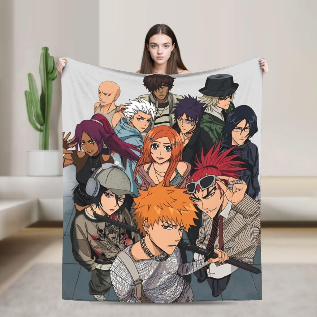Супермягкий плед для пикника BLEACH Аниме Ичиго Плед Фланелевое покрывало для дивана кресла Графическое покрывало для дивана-кровати
