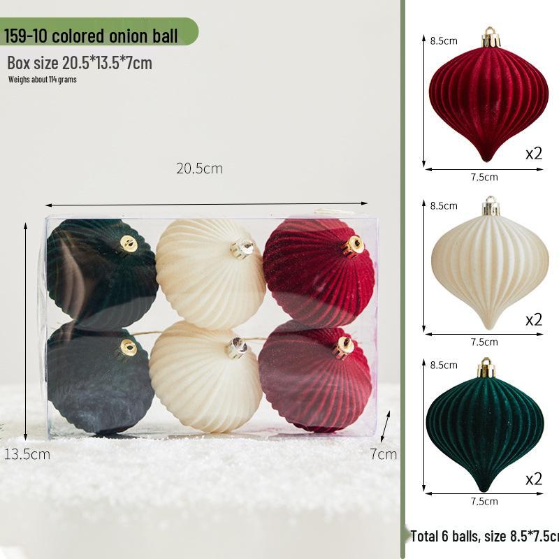 Hand-Painted Wine Red Christmas Ornament - Flocked Hanging Ball for Trees, Hotels, Malls, and Window Displays