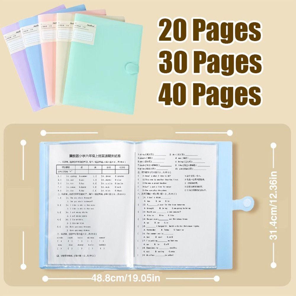 Waterproof A3 File Folder Large Capacity Document Bag Test Paper Storage Booklet Student