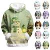 Women's Casual Fashion Print Long Sleeve Hooded Sweatshirt Top