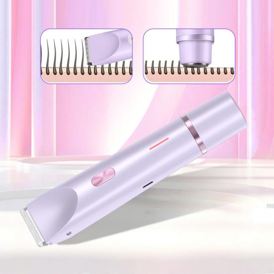 Женская электрическая бритва с двойной головкой, перезаряжаемая через USB, водонепроницаемая, портативная, для лица, тела, зоны бикини, рук, ног, эпилятор, бритва, триммер