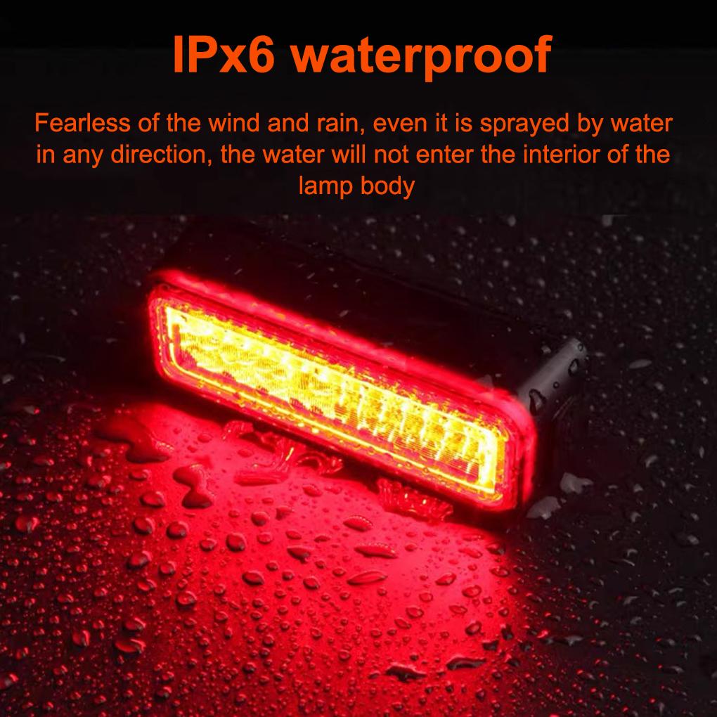 ABS Bicycle Rear Light Power Display High Transparency IPX6 Waterproof Auto Brake Sensing Bike Tail Lights
