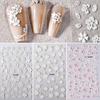 1pc 5D Bee Butterfly Flower Embossed Nail Sticker Self-Adhesive Acrylic Sunflower Engrave Decal Manicure Slider Decoration6x10cm