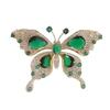 Retro Green Butterfly Brooch Crystal Butterfly Brooches Green Butterfly Suit Collar Pin  Daily