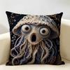 D Cute Screaming Marine Animal Cushion Cover Natural Linen Organic Fabric DoubleSided Printing Room Sofa Decor Pillow Case