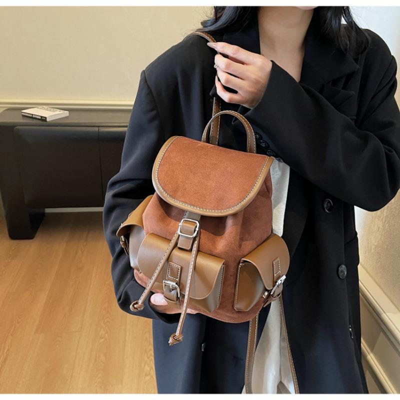 Матовый ретро рюкзак женский повседневный нишевый дизайн студенческий школьный рюкзак ведро легкий дорожный рюкзак