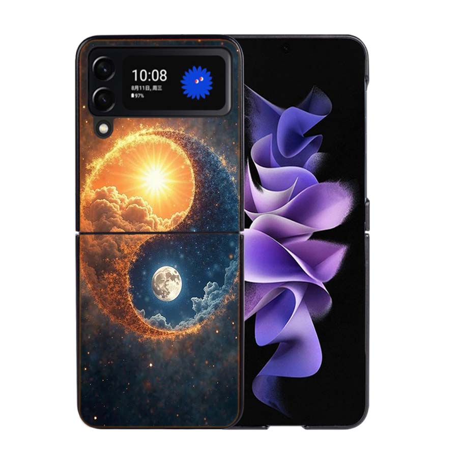 Баланс Стихий Вечный Инь-Ян Чехол для Телефона Для Samsung Z Flip 7 6 5G Galaxy Z Flip4 Z Flip5 Z Flip3 Чехол Черный Жесткий ПК
