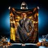 1pc Man Suit Portrait Art Blanket, Cozy Valentine's Day Blanket, Multi-functional Nap Blanket Available Throughout the Four Seasons