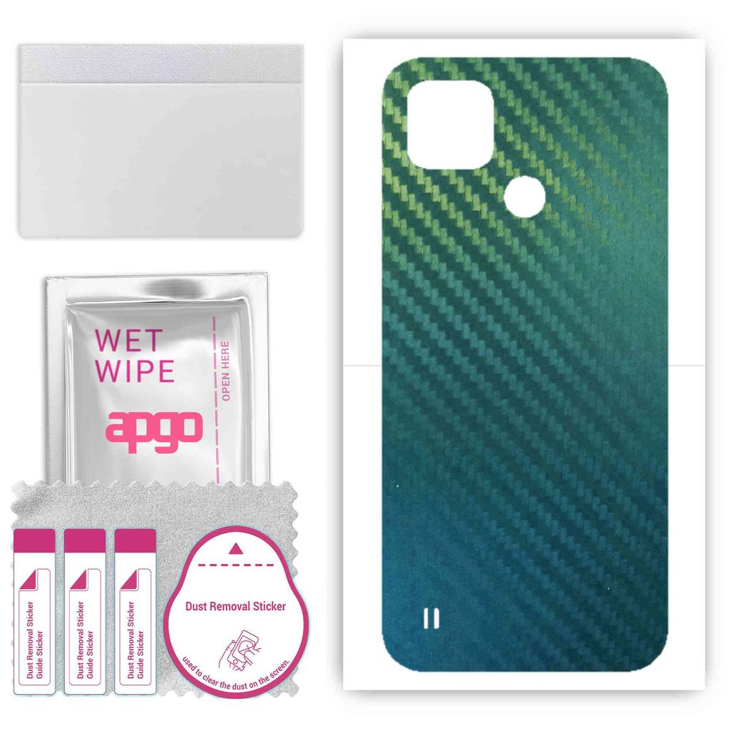 apgo Protective Skin Sticker for the Back Compatible with Realme C25Y, Wrap Film, Foil, Vinyl - Pattern Carbon Chameleon CAKA1