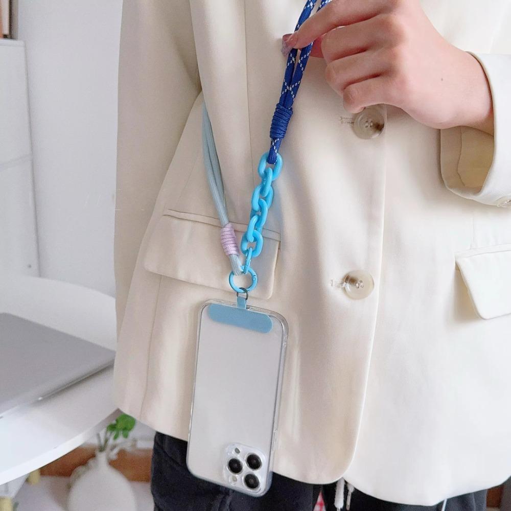 Simple Handwoven Mobile Phone Lanyard Universal Case Crossbody Shoulder Card Neck Cord Clip Hang Anti-lost Wrist Strap