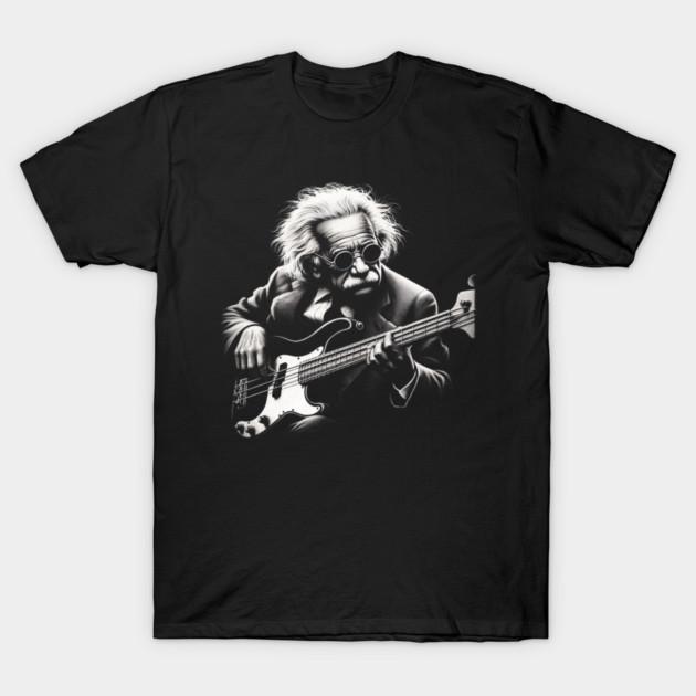 Asian Size Cotton Unisex Tshirt Print T-shirt Einstein Playing Bass T-shirt No-Cut Print Regular Fit