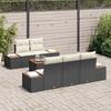 Garden Sofa Set with Cushions 6 pcs Black Poly Rattan