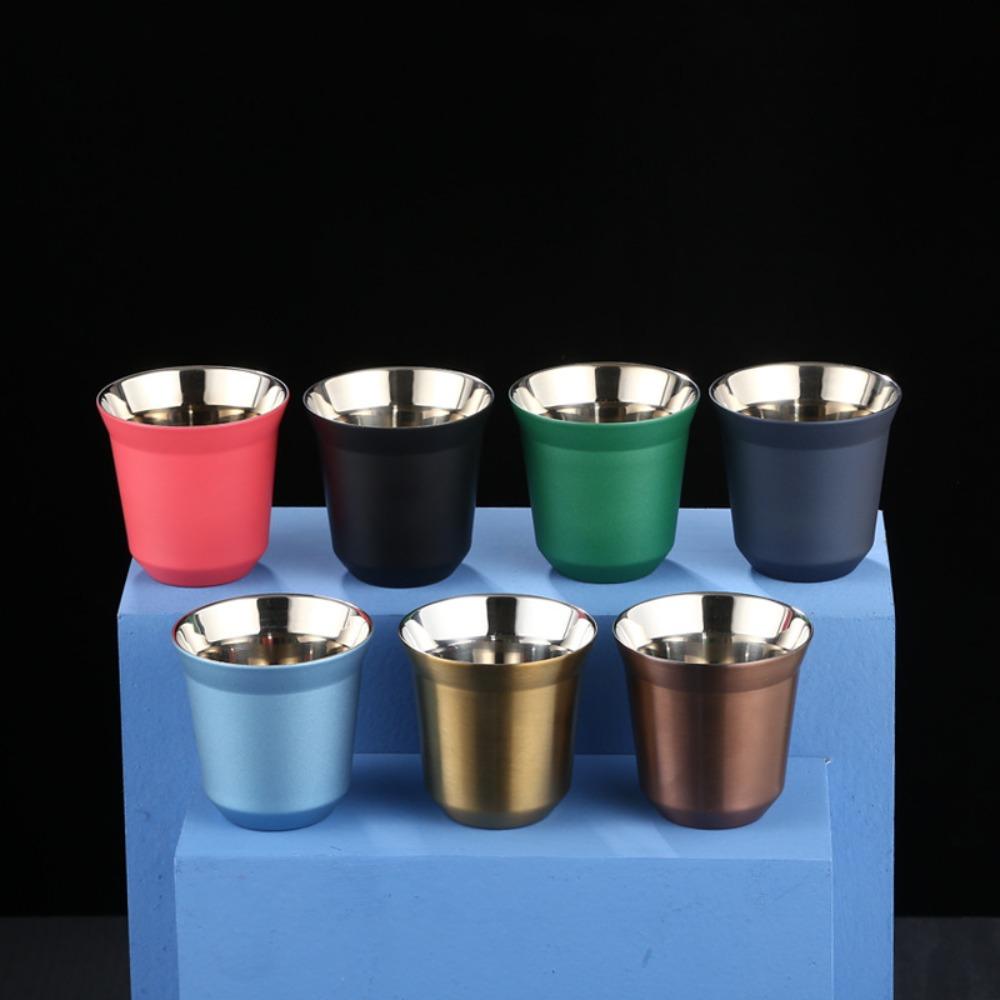 New 80ML Espresso Mugs 304 Stainless Steel Double Wall Coffee Cups Small Capacity Cold Water Cold Drinks Cup