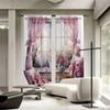 2 шт., полупрозрачные шторы с акварельным цветочным принтом, многосценные стержни, карманный декор, шторы для гостиной, спальни, домашний декор