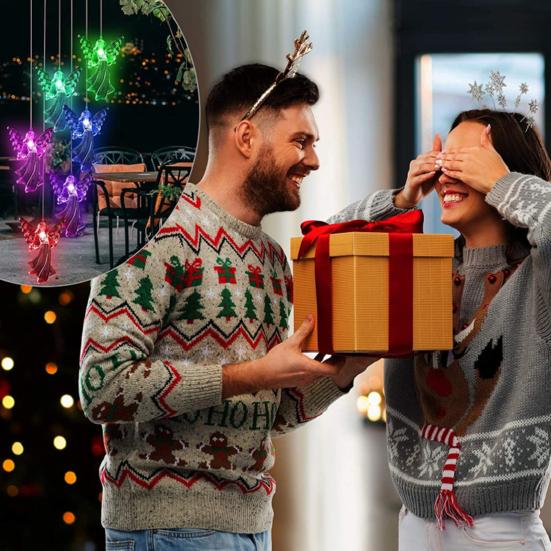 Solar Light Wind Chimes Multicolour Gradient Waterproof Create Atmosphere Hanging Pendant Outdoor Decoration