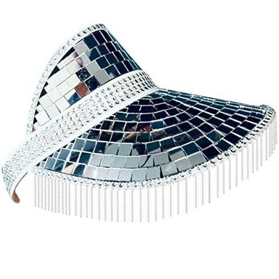 Диско-шар ковбойская шляпа женская блестящая космическая шляпа серебряный зеркальный шар ковбойская шляпа для свадебного костюма косплей декор