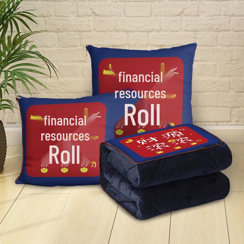 Персонализированная мультяшная флисовая плюшевая подушка-плед