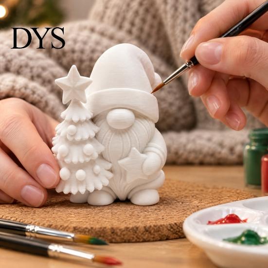 Настольные украшения для дома отдыха, 3D-печатная фигурка рождественского гнома, мини-обнимашки, которые можно раскрасить своими руками, креативные поделки из PLA-материала, звезда и елка, зимний настольный декор