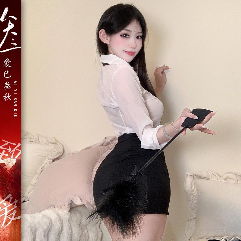 Sexy lingerie women's sexy secretary outfit seduction cosplay OL fun hip skirt plus size uniform flirting suit