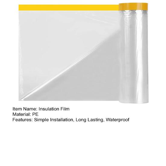 Комплект для изоляции окон. Изоляционная пленка для помещений. Прозрачная, устойчивая к разрыву. Простая установка. Утепляющее оконное покрытие. Полиэтиленовая изоляционная пленка.