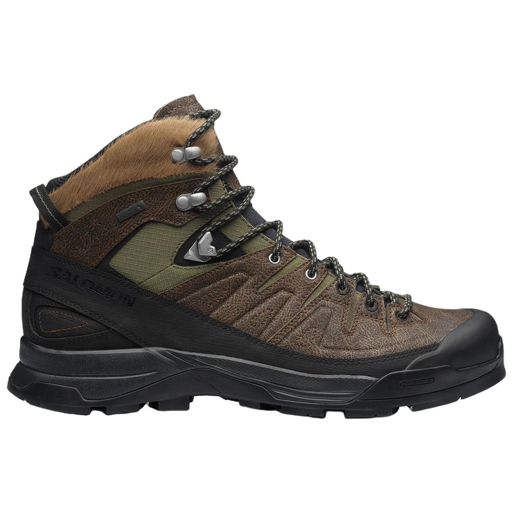 SALOMON X-Alp Mid Gtx Distressed Ltr Comfortable Soft Shock Absorbing Waterproof Breathable Mid-Top Hiking Shoes Unisex Hiking Shoes Brown 477959