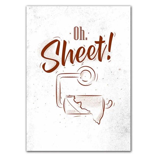 Туалет Цитата Картина Ванная Комната Стены Искусства Холст Картины Плакаты Печать Мода Черно-Белый Туалет Настенный Декор Кисть Декор Картина