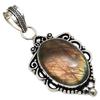 Pendant Shiney Labradorite Gemstone Gift For Her Silver Jewelry 2.25"