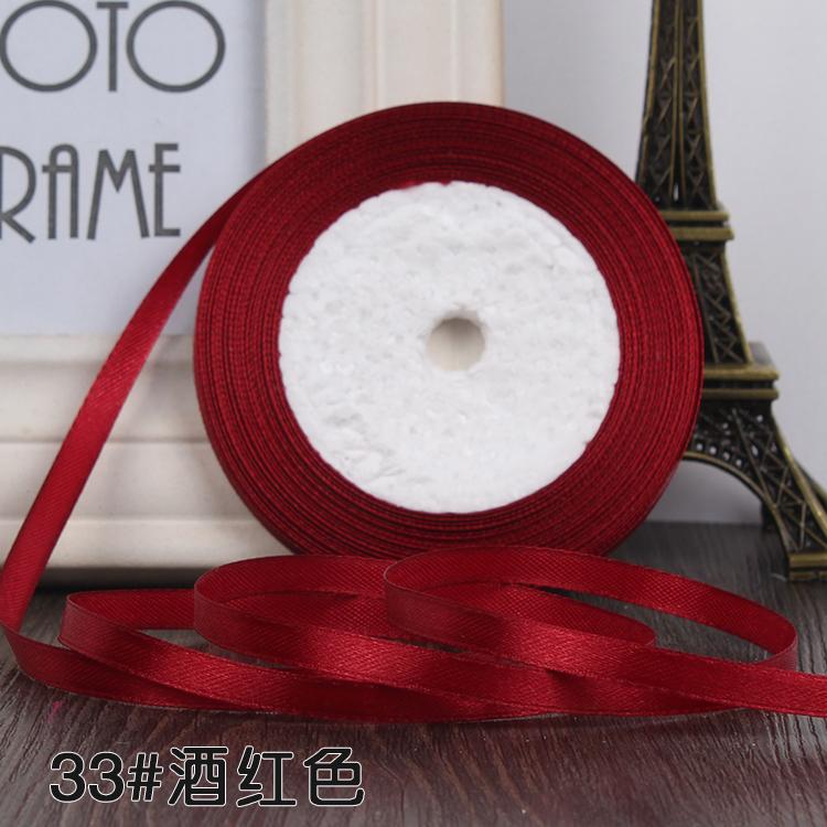 22 метра (25 ярдов) Шелковая атласная лента 1/4" (6мм) Вечеринка Дом Свадьба Декор Упаковка подарков Рождество Новый год DIY Материал