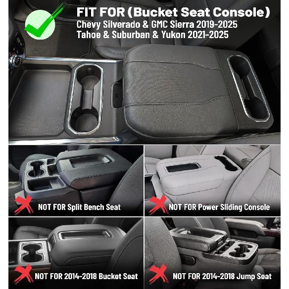 Чехол-подлокотник центральной консоли для Chevy Chevrolet Silverado/GMC Sierra -2024 2025, Tahoe & Suburban & Yukon -2025, Чехол средней консоли из ПУ-кожи