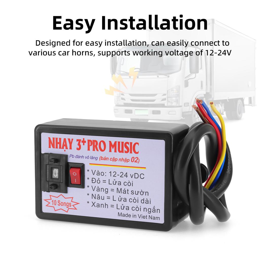 Universal Car Electronic Horn Controller 8 Sounds - 16 Sounds Musical 12V Controller Regulator for Car Boat Truck Marine Horn