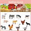 Educational Farm Animal Toy Set For Kids, 12 Miniature Figures Included