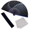 Fan Fan Set with Sakana Grade Blue [Osaka Choseido] Fan, Men's, Fashionable, Business, Bag, Holder, Handkerchief,