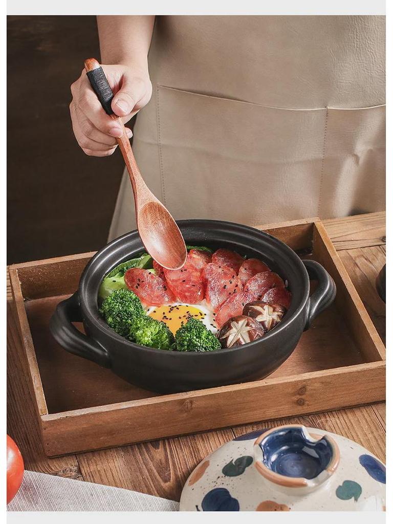 Японская кастрюля для тушения, расписанная вручную, устойчивая к высоким температурам - керамическая кастрюля с крышкой